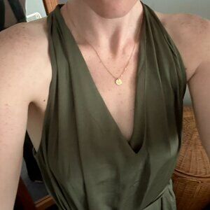 Banana Republic Green Silky Maxi Dress